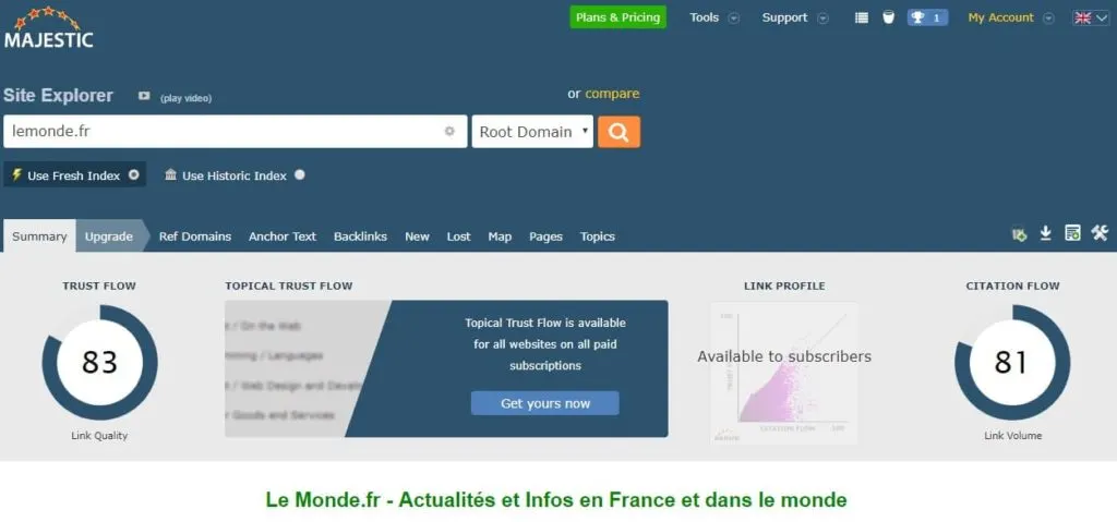 How to have a backlink to lemonde.fr