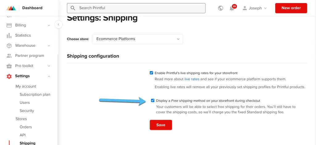 Does Printful ship for free?