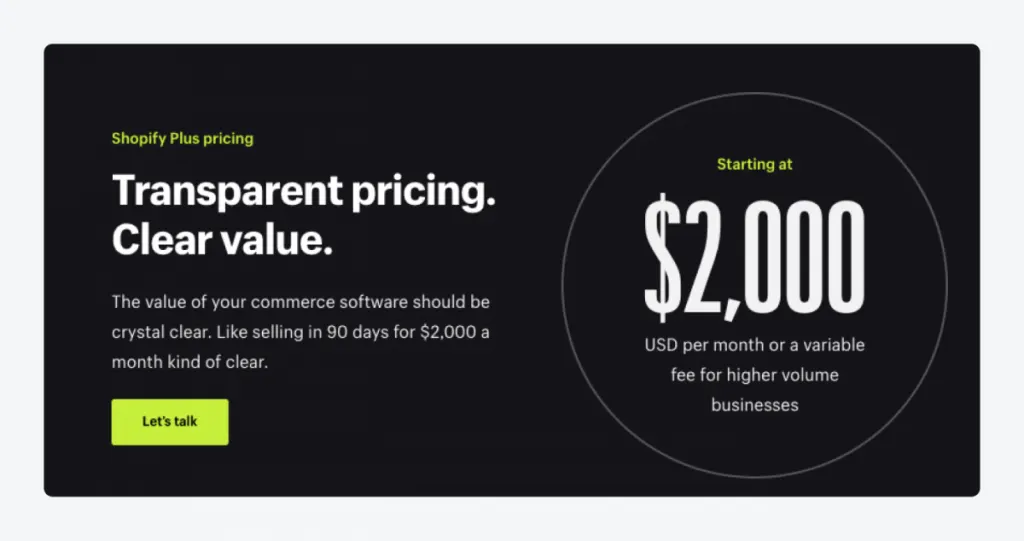 Does Shopify plus take a percentage of sales?