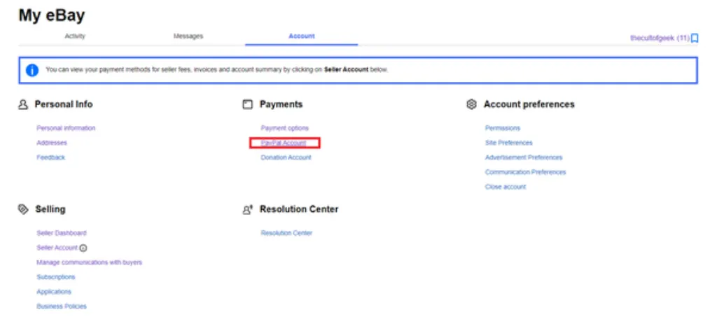 How do I add PayPal to eBay 2021?