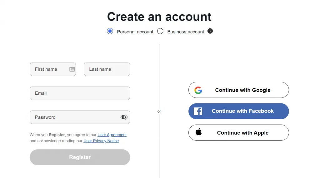 How do I create a ghost account on eBay?