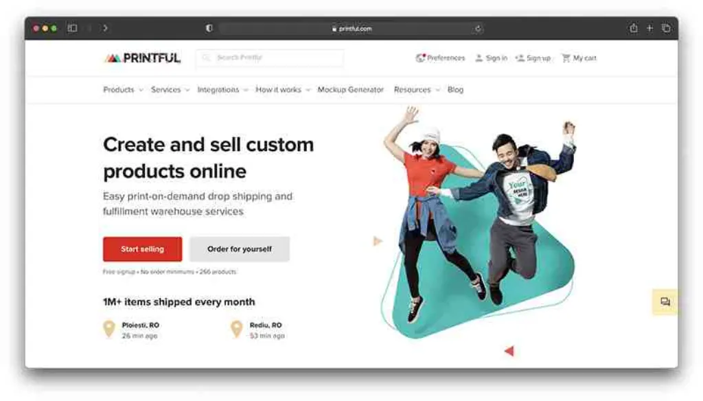 How much does Printful cost per month?