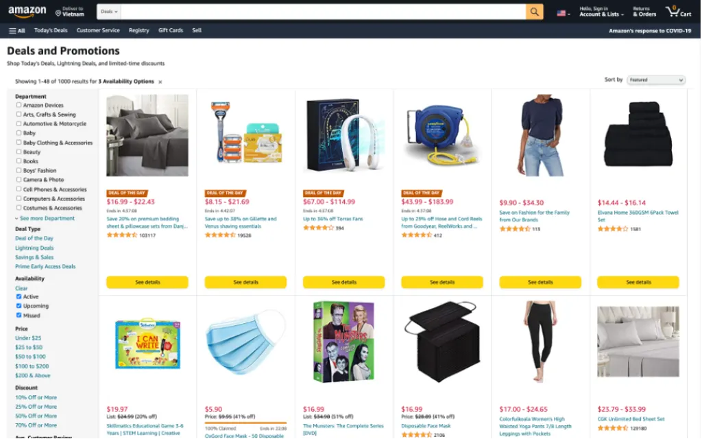 Is Amazon linked to eBay?